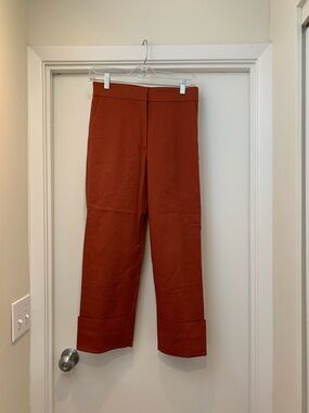 COS Rust Wide-Leg Cropped Pants